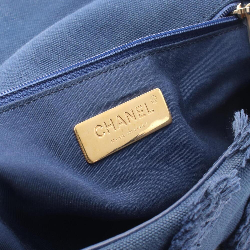 Chanel 19 Dixneuf Matelassé Shoulder Bag/Handbag, Canvas, Women's, Navy, AS1160 - Picture 4 of 10